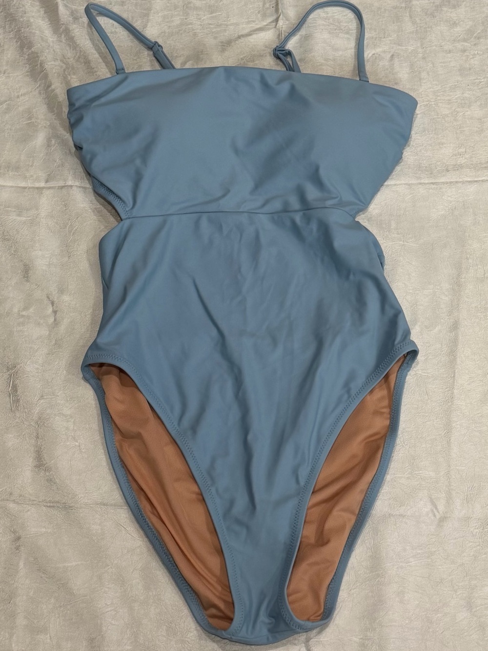 J.Crew Re-Imagined One Piece Blue Cutout Tie Back Size 8 Sustainable Swimsuit